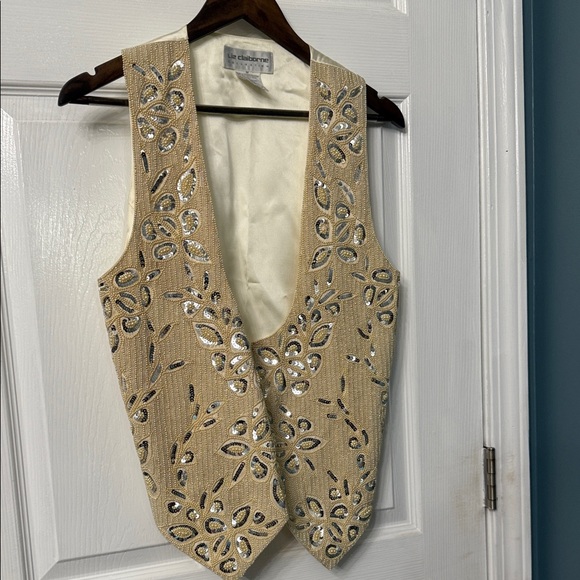 Liz Claiborne Cream Sequin Vest